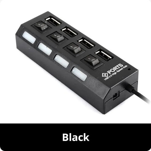 4-Port Usb 2.0 Hub One Drag Four Splitter Hub Plug And Play Mini Small