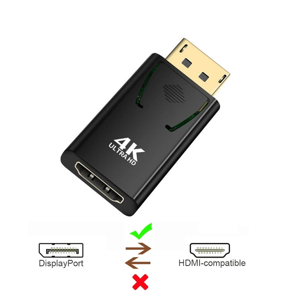 4K DisplayPort to HDMI-Compatible Adapter DP Male to Female