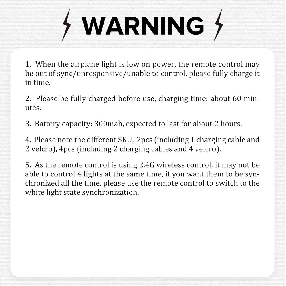 4PCS Wireless LED Drone Strobe Light for Motorcycle Car Bike Remote