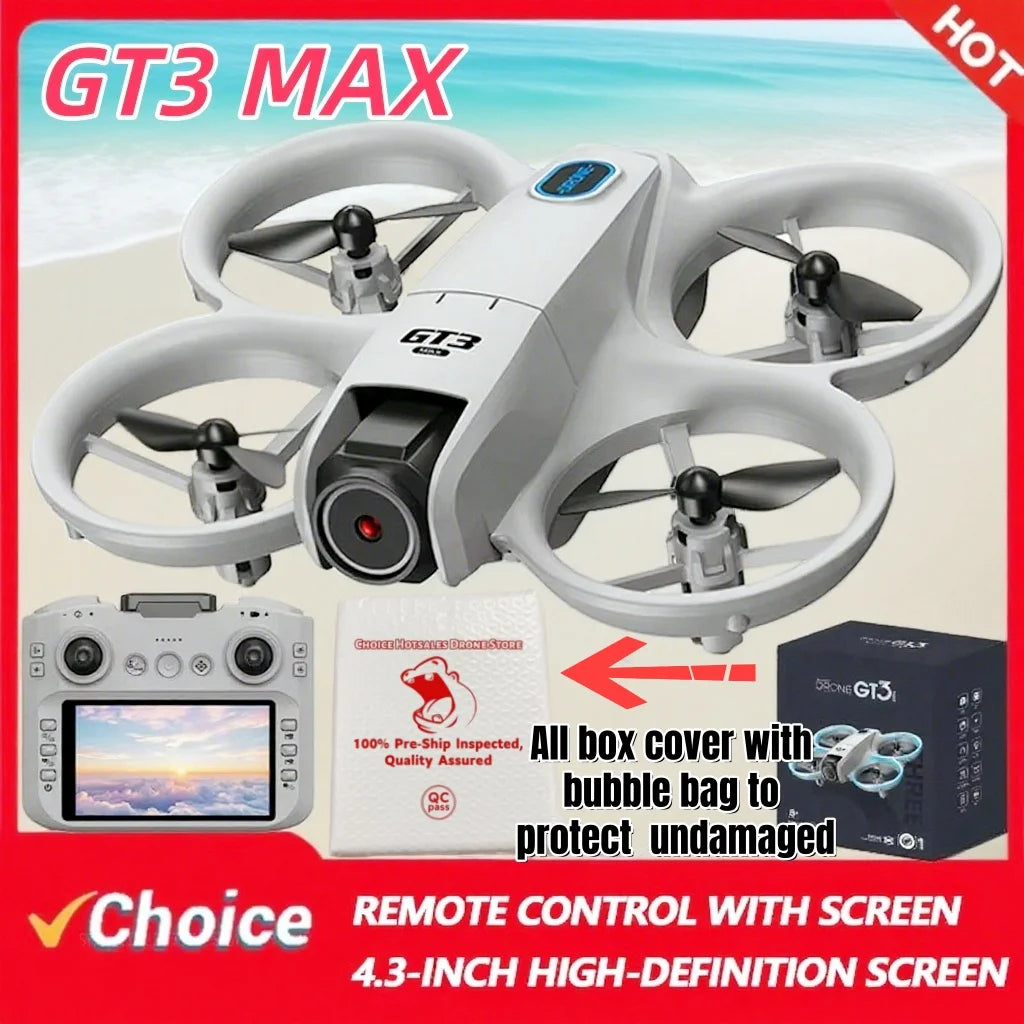 2026New GT3 MAX Drone 8K HD 4.3" Remote Control Headless Mode