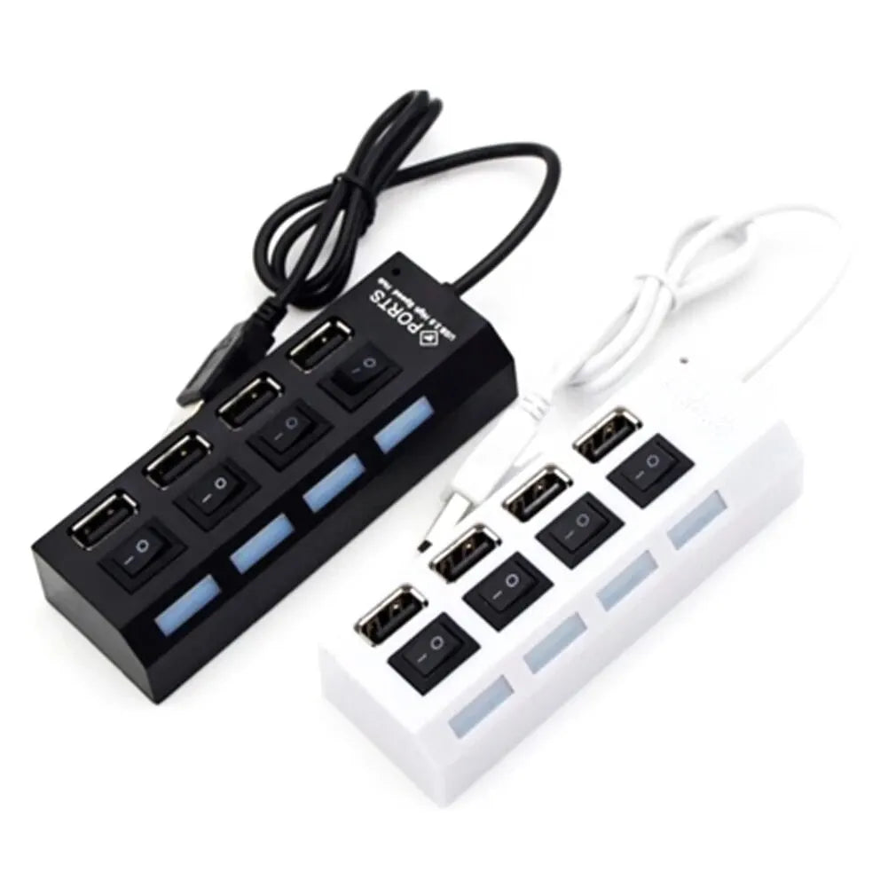 4-Port Usb 2.0 Hub One Drag Four Splitter Hub Plug And Play Mini Small
