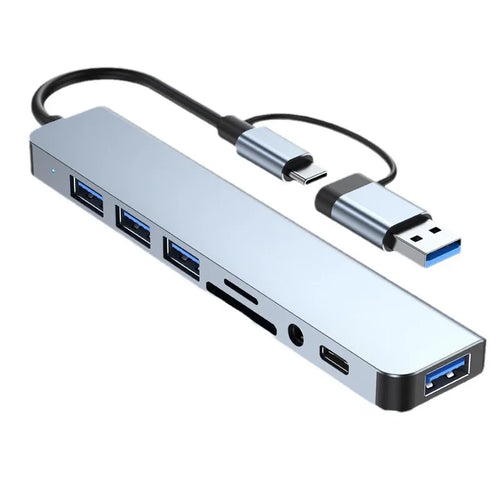 8 in 2 USB +Type C HUB Docking Station with 3.5mm Audio Jack Adapter