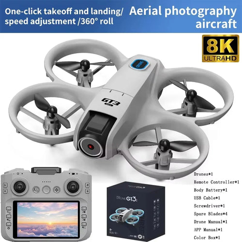 2026New GT3 MAX Drone 8K HD 4.3" Remote Control Headless Mode